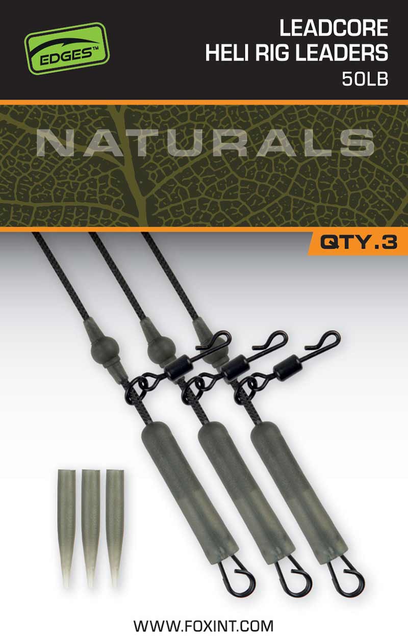 Lead Core Heli Rig Leaders - Fox Edges Naturals
